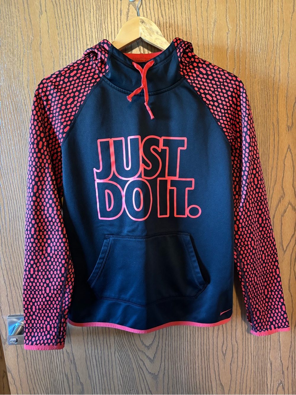 Nike Black & Red 'Just Do It' Pullover Hoodie